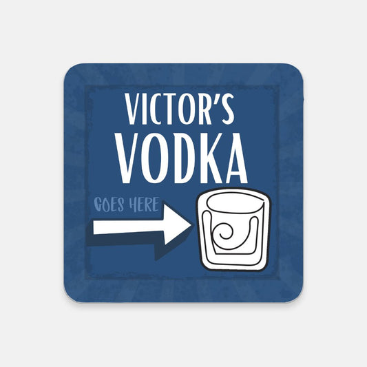 Vodka Goes Here Coaster 5 - Blue